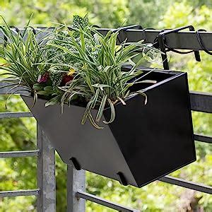 one peice metal flower box patio holder|BIRDROCK HOME Metal Railing Planter Box.